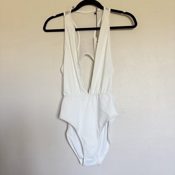Rachel Pally Mesh Ventura Maillot White One Piece Swimsuit Size